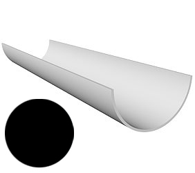 4m Round Gutter - Black