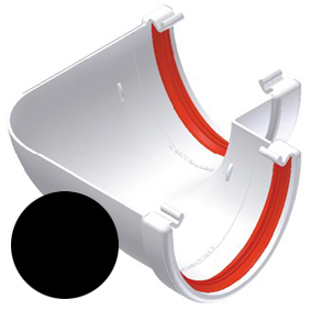 Round 90° Gutter Angle - Black