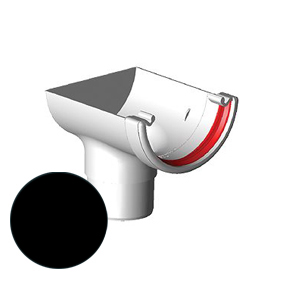 Round Stopend Outlet - Black