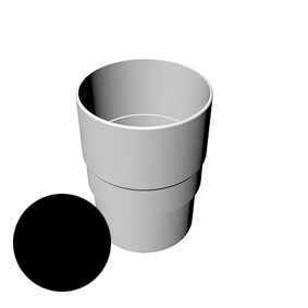 Round Downpipe Socket - Black