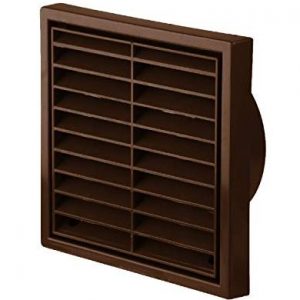 100mm / 4" Louver Grill Vent - (Brown) (With Flyscreen)
