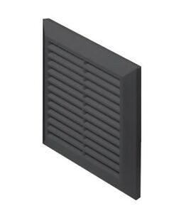 100mm / 4" Louverd Grill Vent - (Grey) (With Flyscreen)